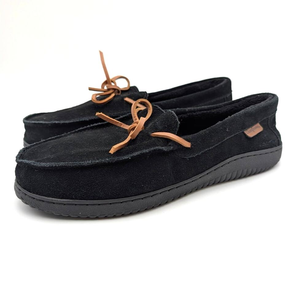 Dearfoams Woodstock Energy Return Moccasin Slipper Mens Black Size US11.5 EU44.5